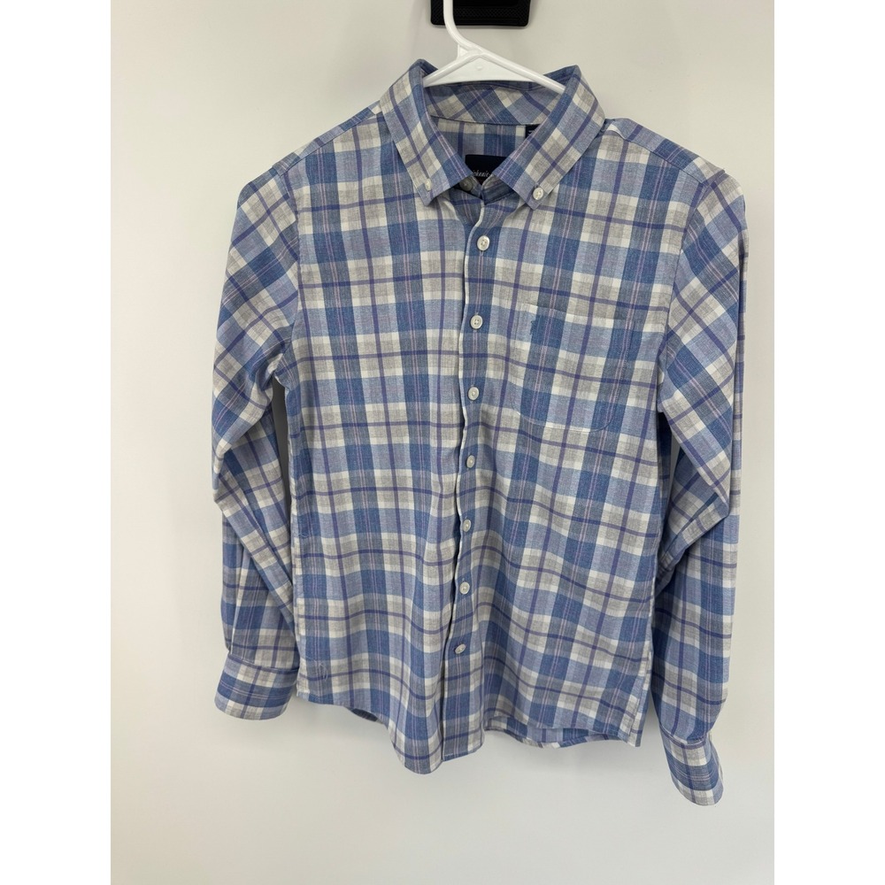 Johnnie-O‎ Boys Performance Plaid Button Down Shirt Long Sleeve Sz 12